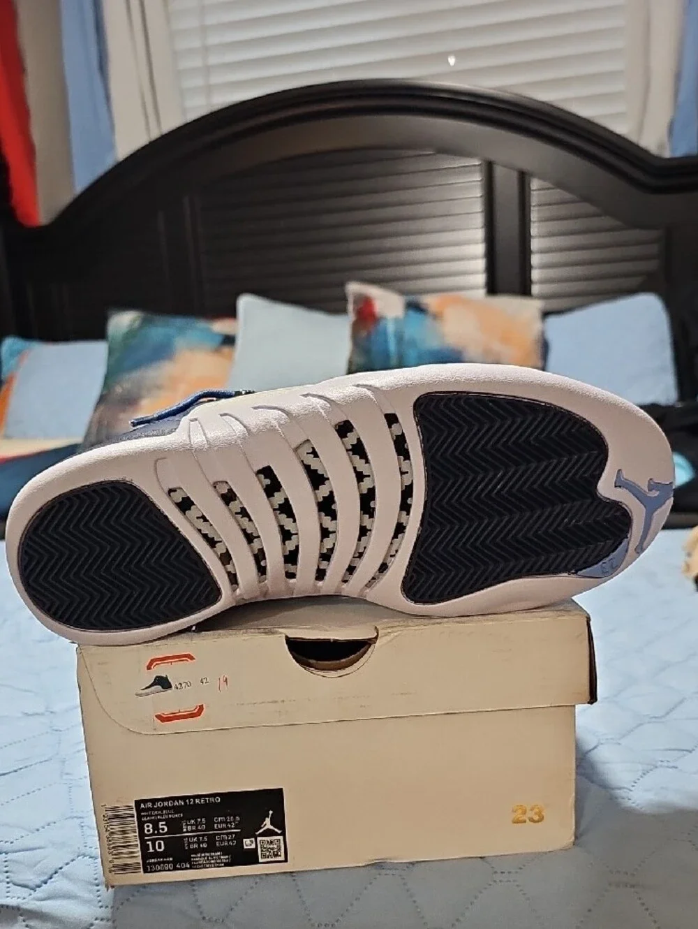 Blue and White Air Jordans 12 Retro